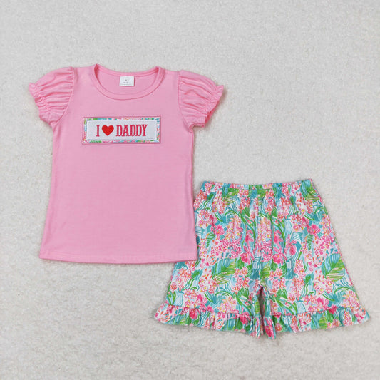 GSSO0658 Girls Love Daddy Outfits embroidery