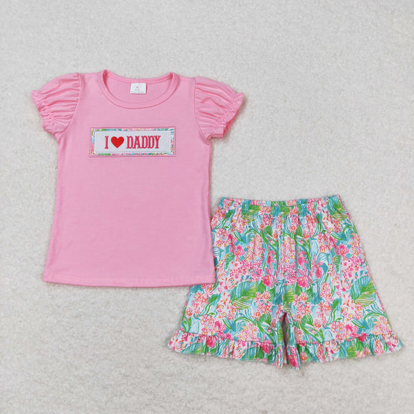 GSSO0658 Girls Love Daddy Outfits embroidery