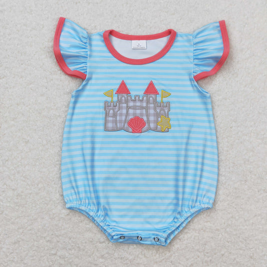 SR1317 Baby Girls Castle Bubble Embroidery