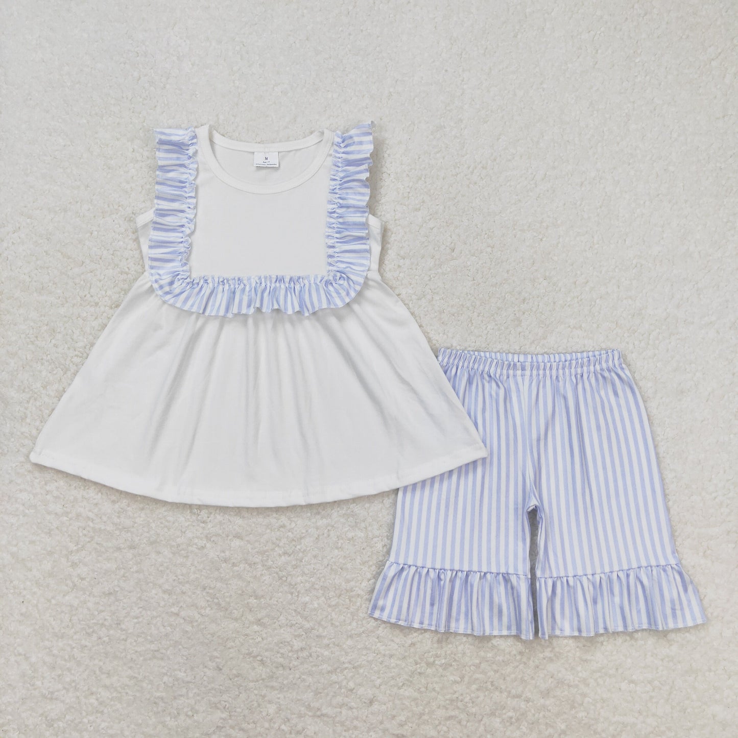 GSSO0926 Girls Blue White Outfits