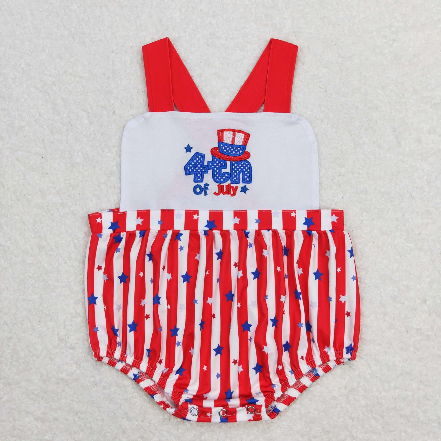 SR0810 Baby Boys July 4th Rompers Embroidery