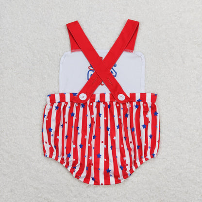 SR0810 Baby Boys July 4th Rompers Embroidery