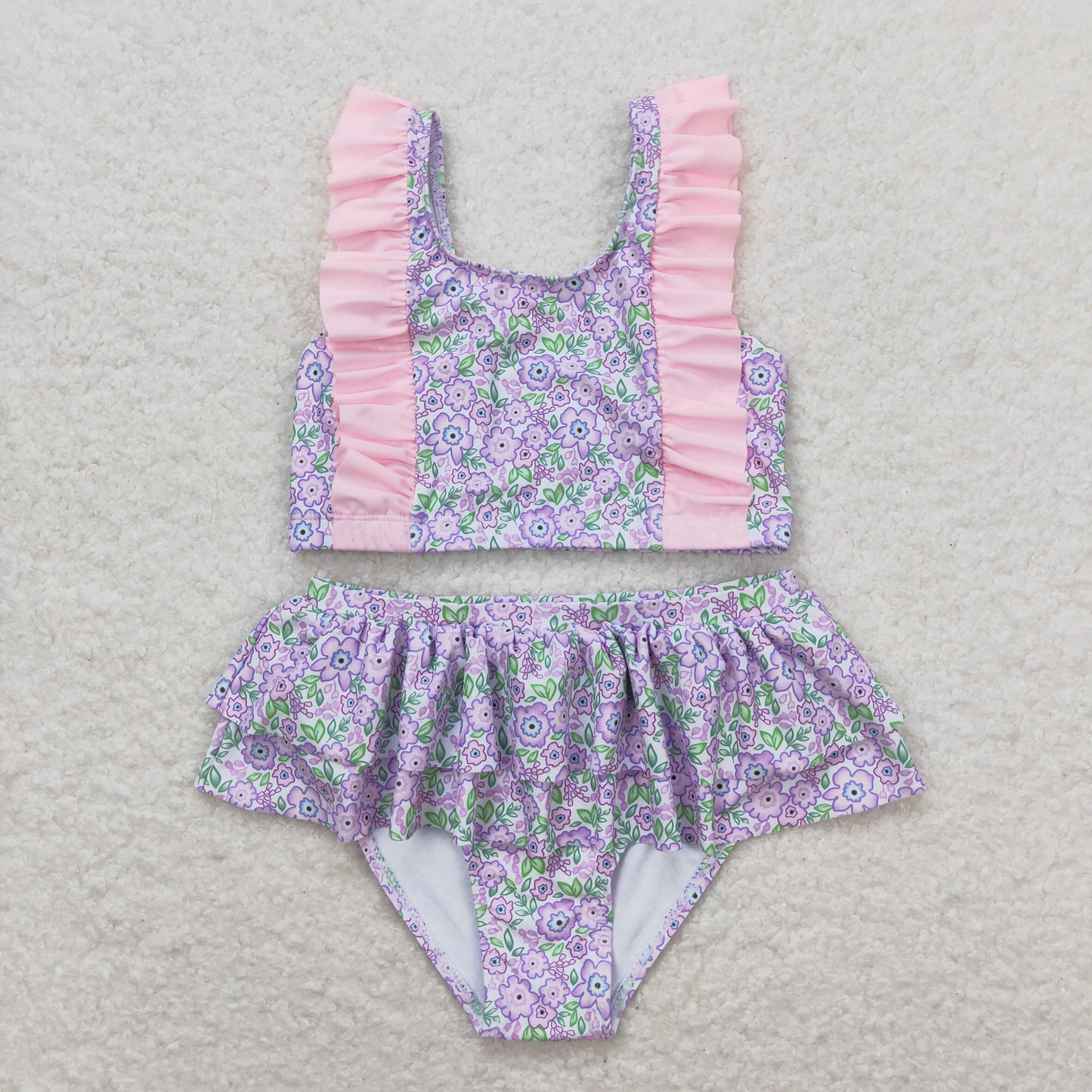 S0332 Girls Floral Bathing Suit 2pcs