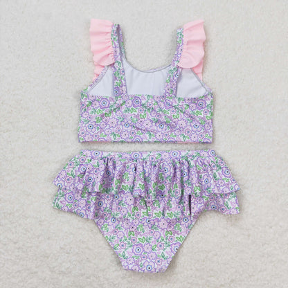 S0332 Girls Floral Bathing Suit 2pcs