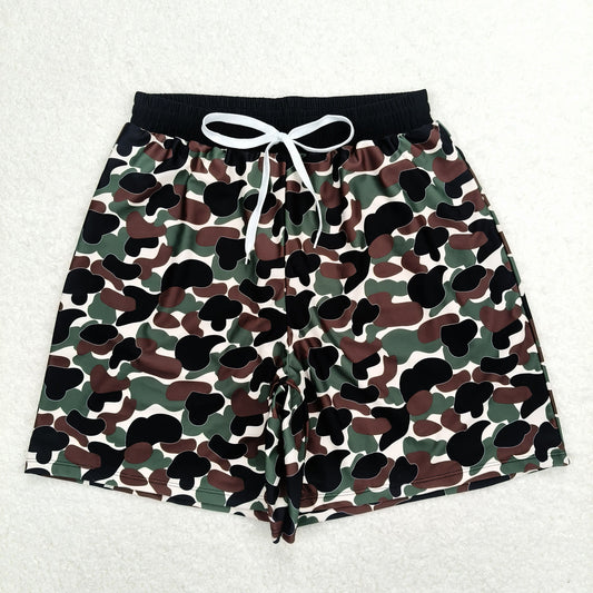 S0401 Adult green camo swim trunks