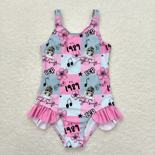 S0349 Girls Singer Bathing Suit 1pcs