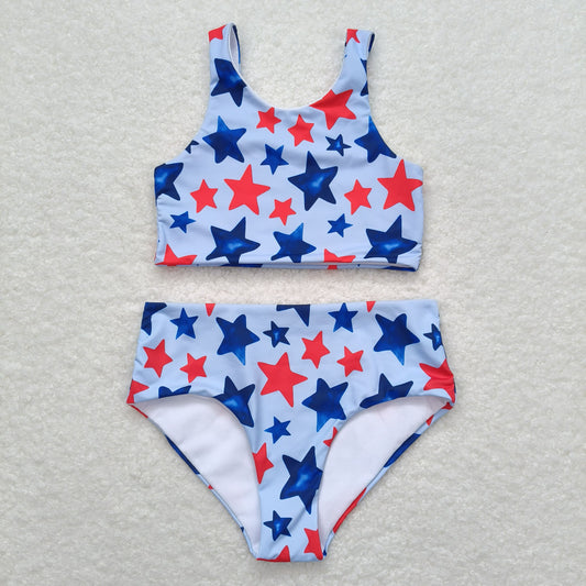 S0228 Girls Stars Cow Bathing Suit 2pcs