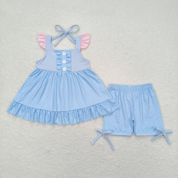 GSSO0973 Girls sky blue Outfits