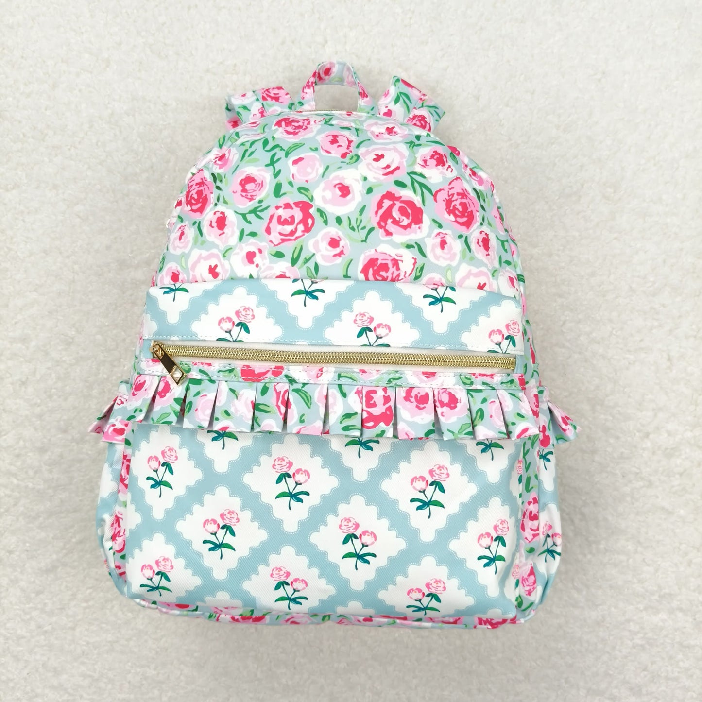 BA0100 Floral Ruffle Backpack  10 * 13.9 * 4 inches