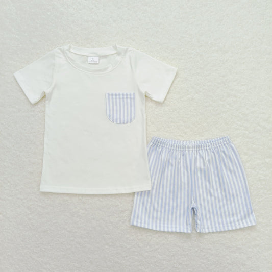 BSSO0764 Boys White Blue Outfits