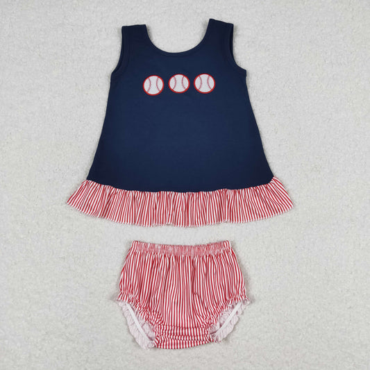 GBO0209 Girls Baseball Bummies Set Embroidery