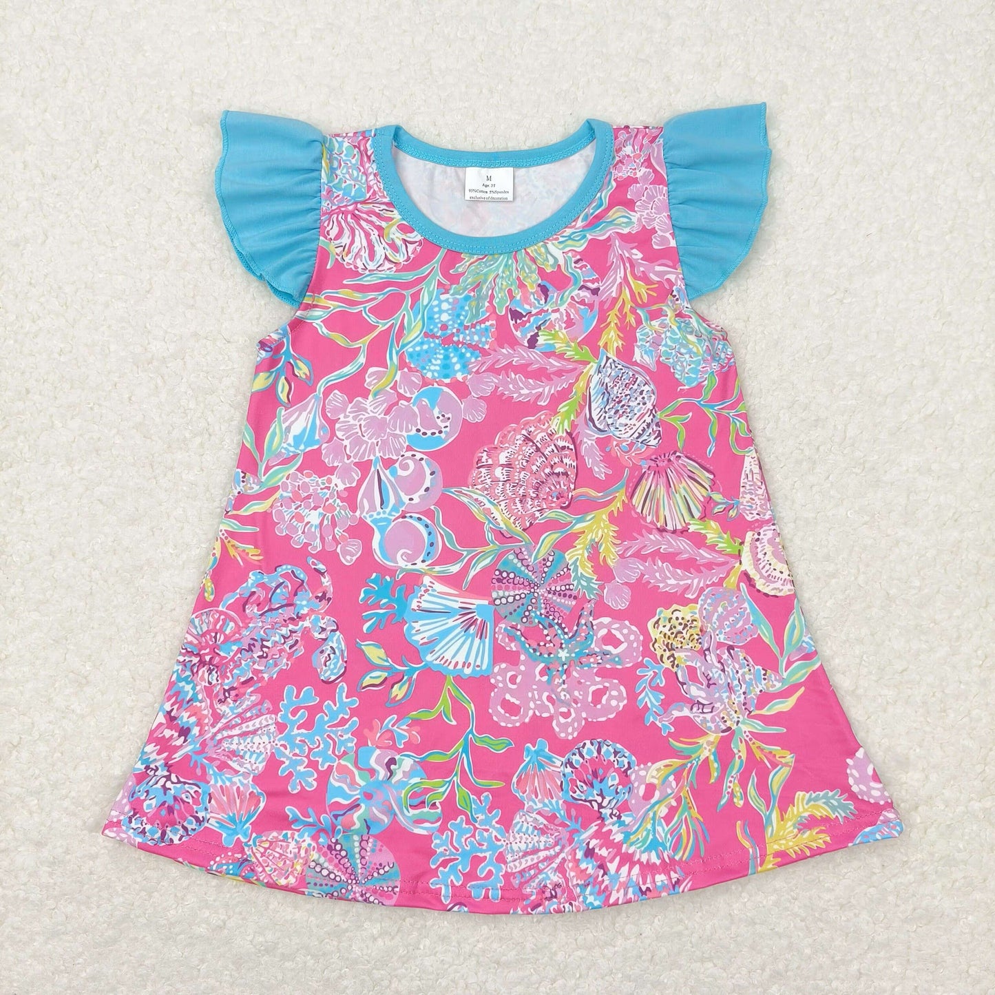 GT0564 Flutter sleeves watercolor shell girls shirt