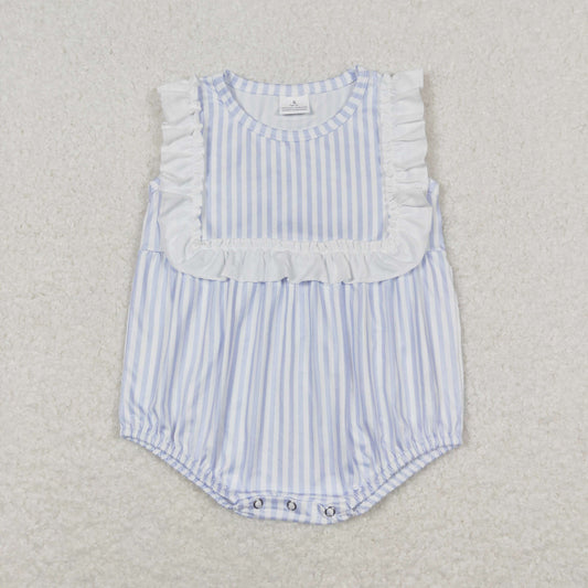 SR1363 Baby Girls Blue Stripe Bubble