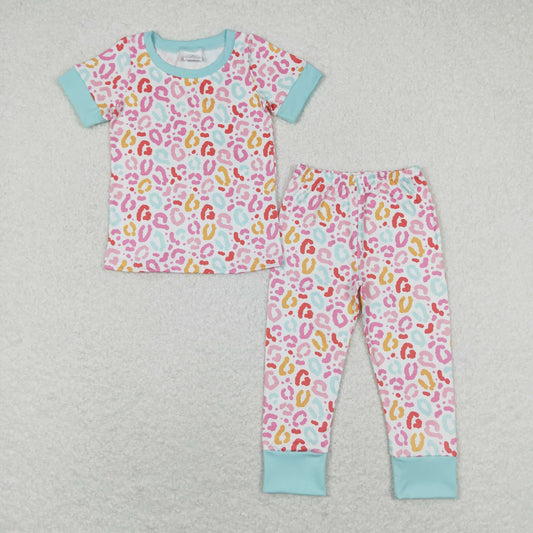 GSPO1386 Girls Pink Leopard Pajamas