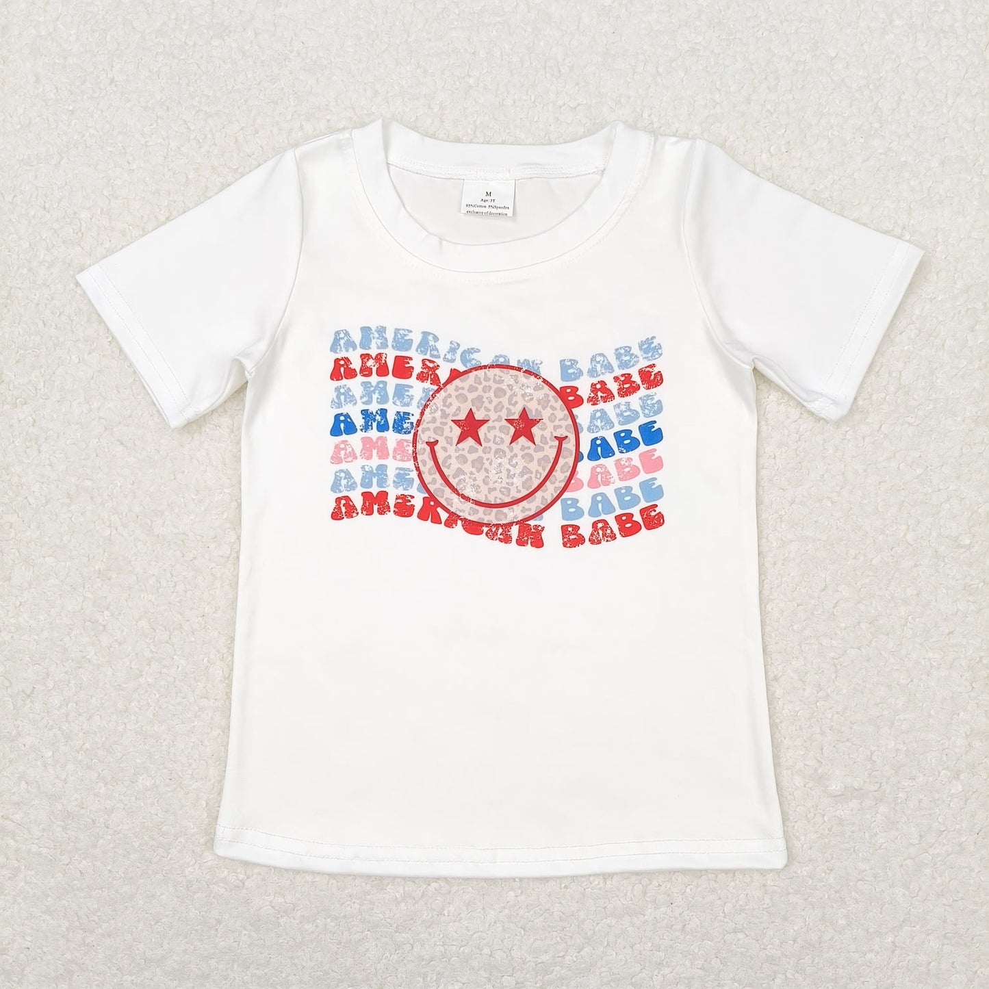 GT0502 Boys American T-shirt Milk silk