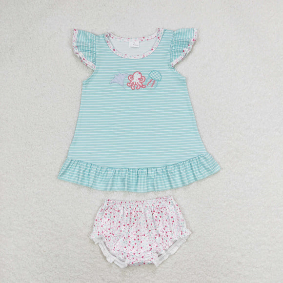 GBO0316 Girls Octopus Bummies Set Embroidery