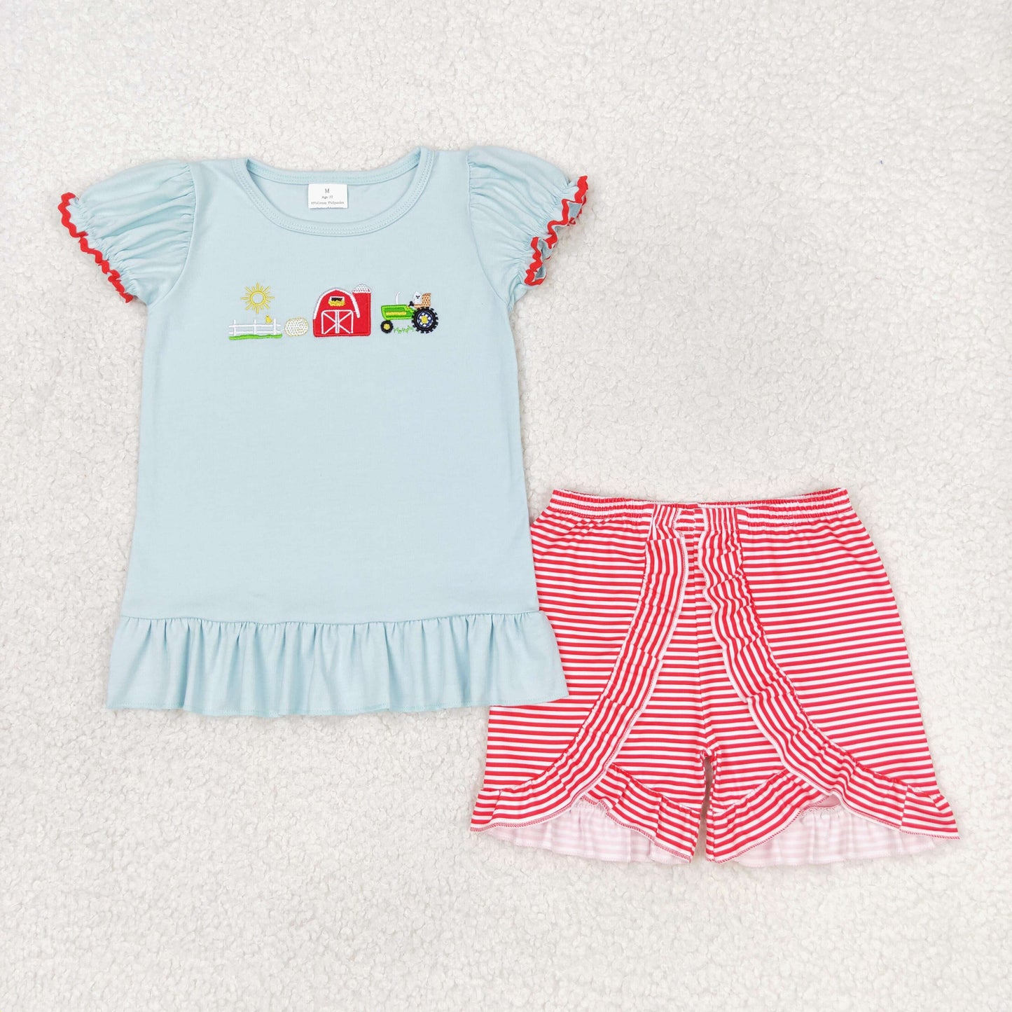 GSSO0788 Girls Farm Outfits Embroidery