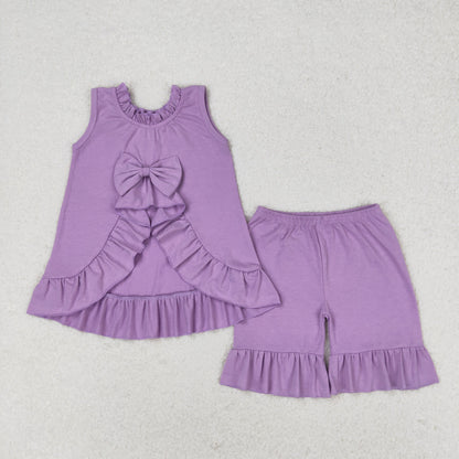 GSSO0520 Girls Purple Cotton Outfits