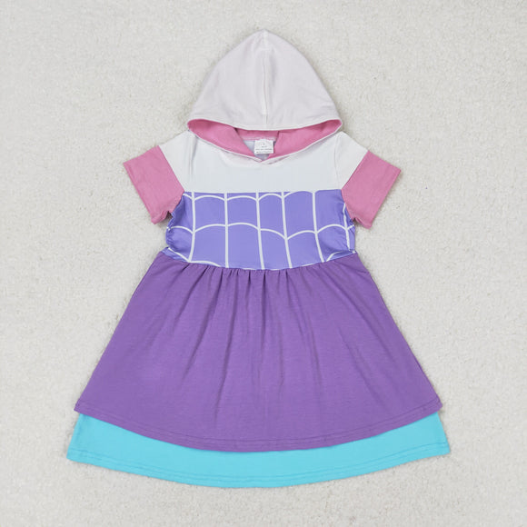 GSD0996 Girls Purple Hooded Dress