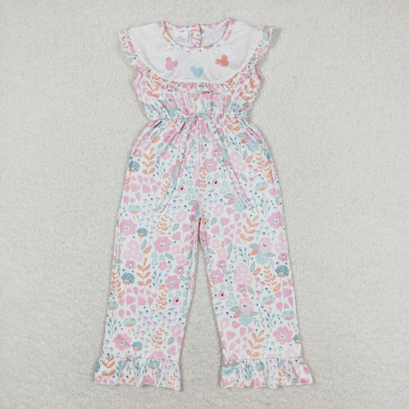 SR1139 Baby Girls Cartoon Floral Jumpsuit