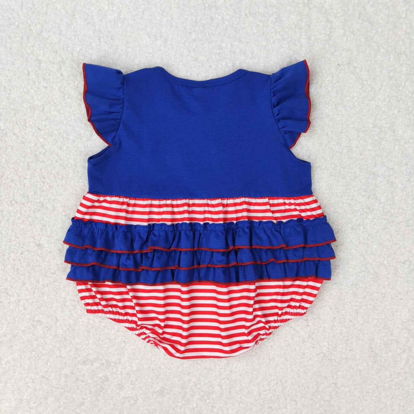 SR1211 Baby Girls USA Flag Bubble Embroidery