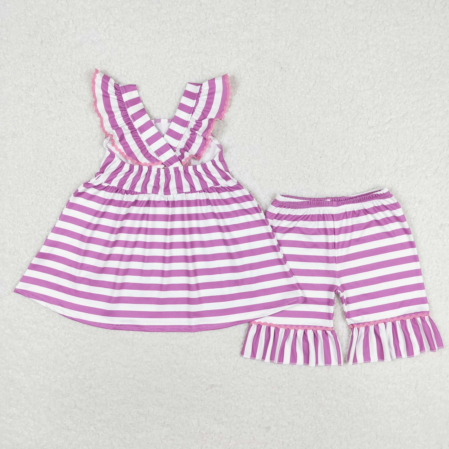 GSSO0734 Girls Purple Popsicle Outfits Embroidery