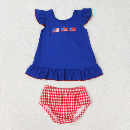 GBO0311 Girls Flag Bummies Set Embroidery