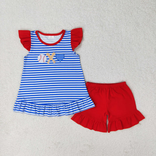 Girls Baseball Outfits Embroidery