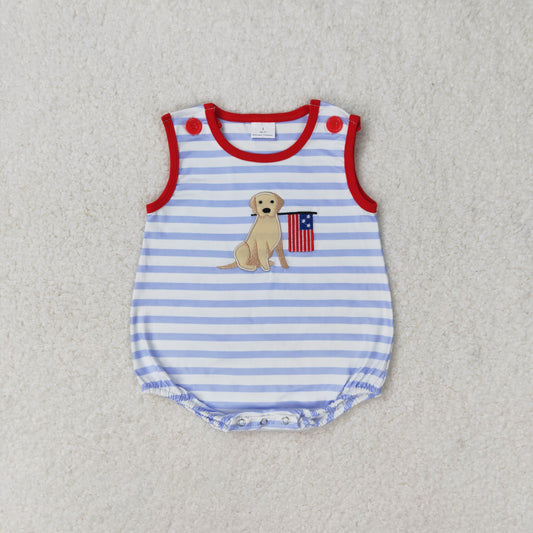 SR1080 Baby Boys dog Flag Bubble embroidery