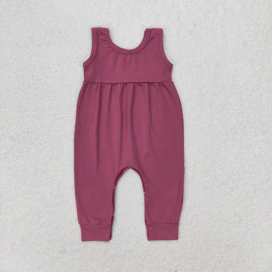 SR1453 Baby Girls purple cotton rompers