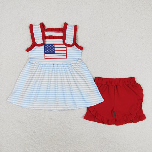 GSSO0755 Girls Flag Outfits Embroidery