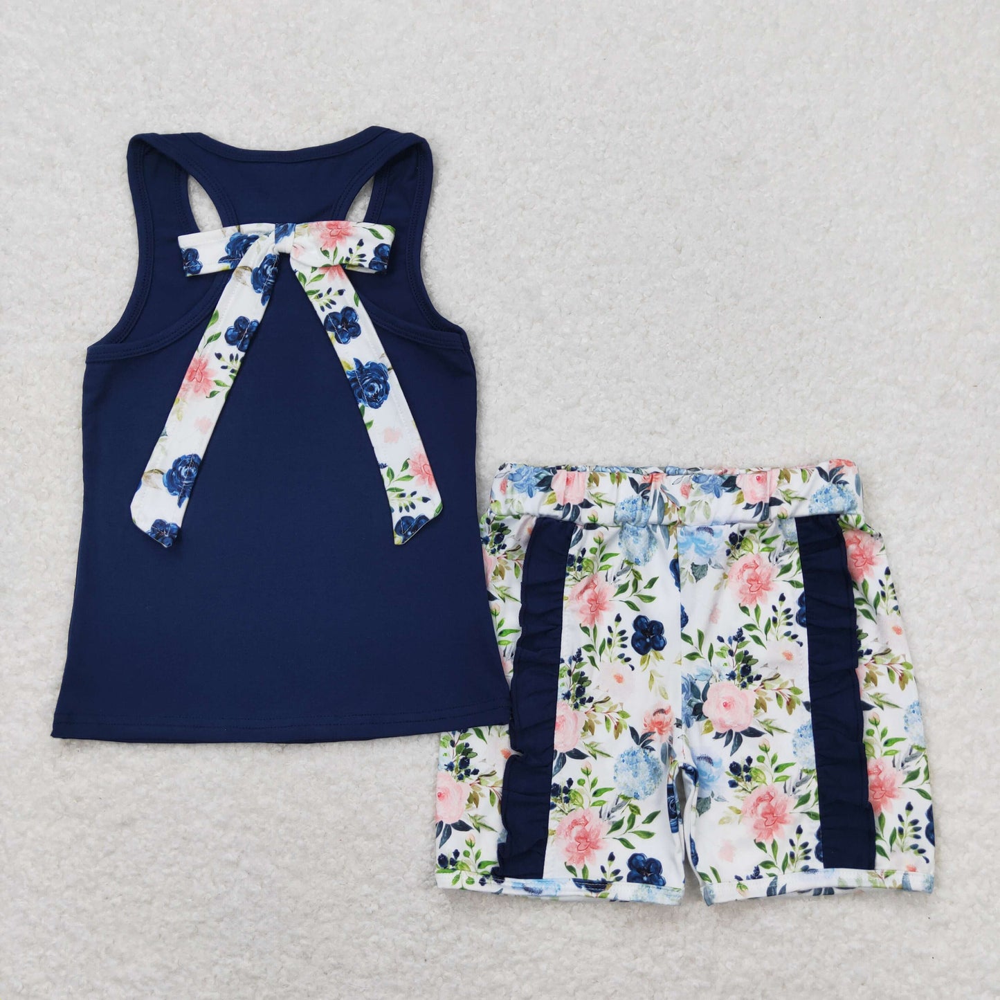 GSSO1062 Girls navy Floral Outfits