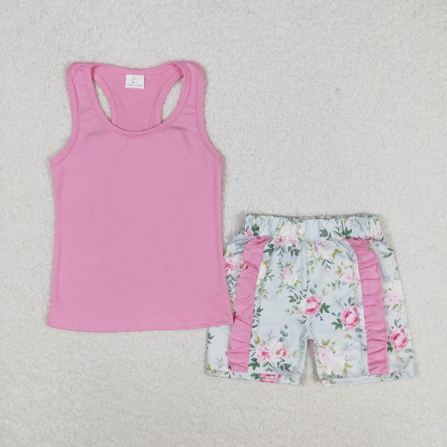 GSSO1059 Girls pink Floral Outfits