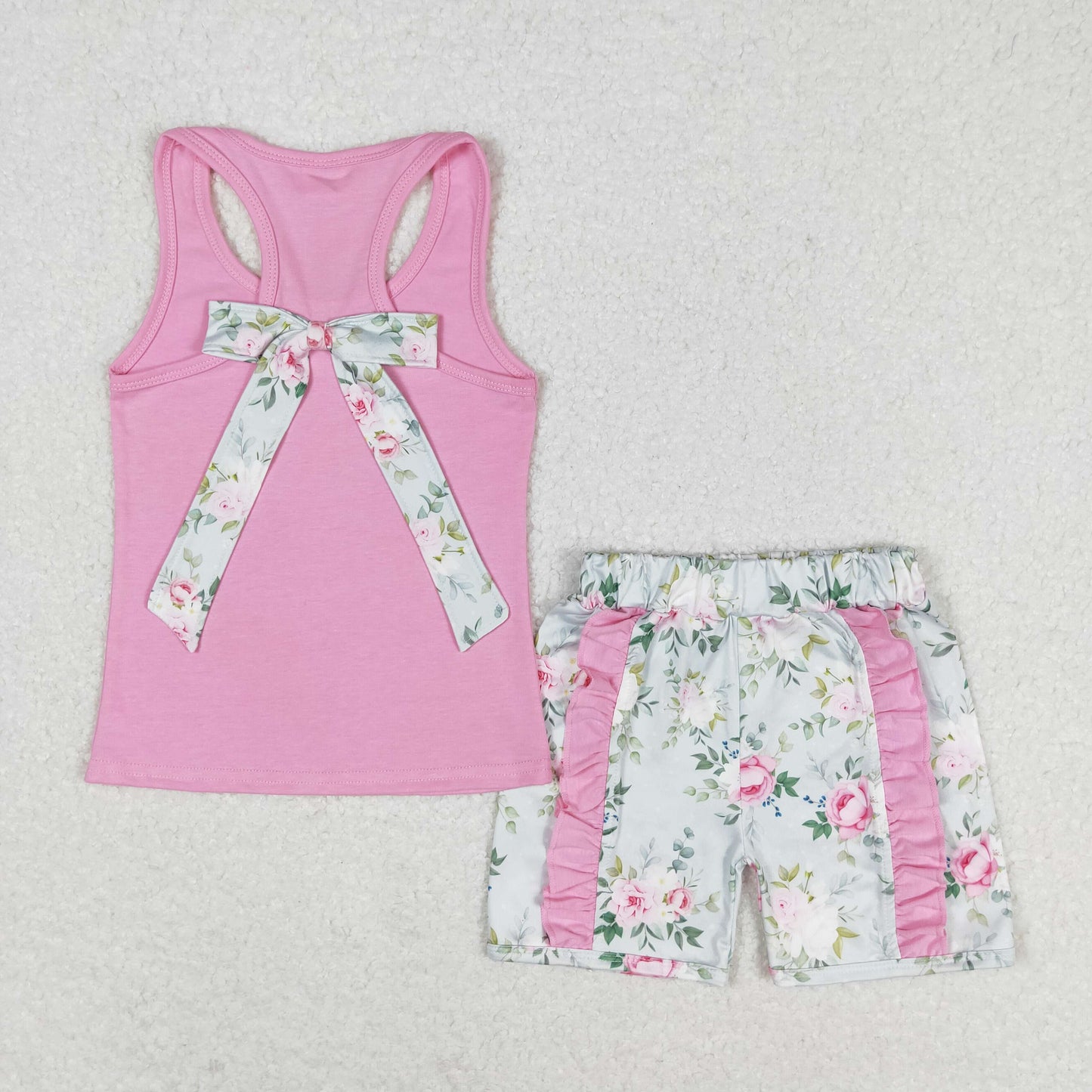 GSSO1059 Girls pink Floral Outfits