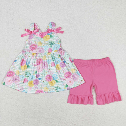 GSSO1007 Girls Pink Floral Outfits