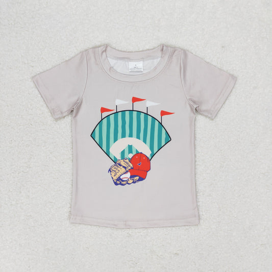 BT0629 Boys Baseball T-shirt Milk silk