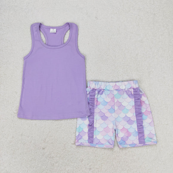 GSSO1060 Girls purple fish Outfits