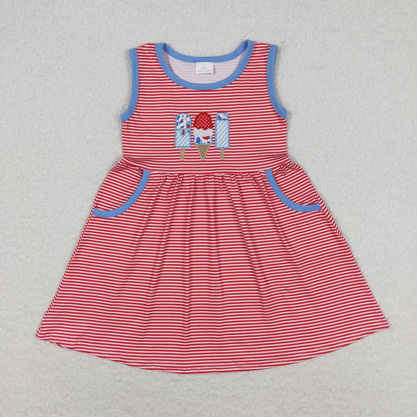 GSD0821 Girls Popsicle Dress Embroidery