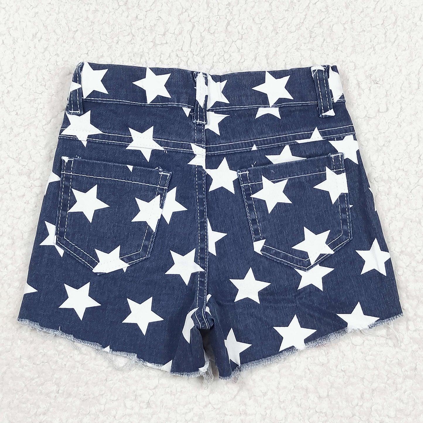 SS0168 Girls Stars Denim Shorts