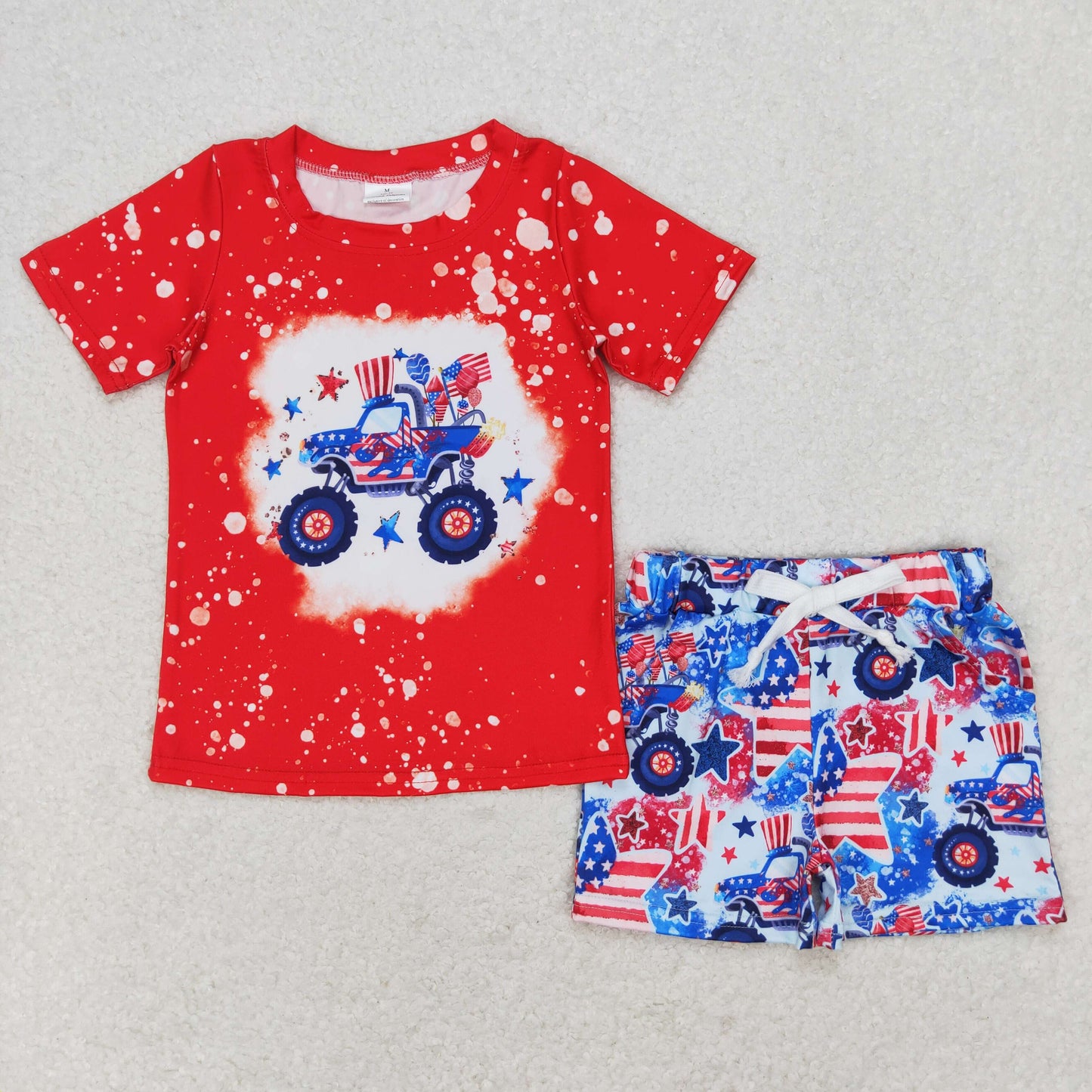 BSSO0583 Boys July 4th Truck Outfits