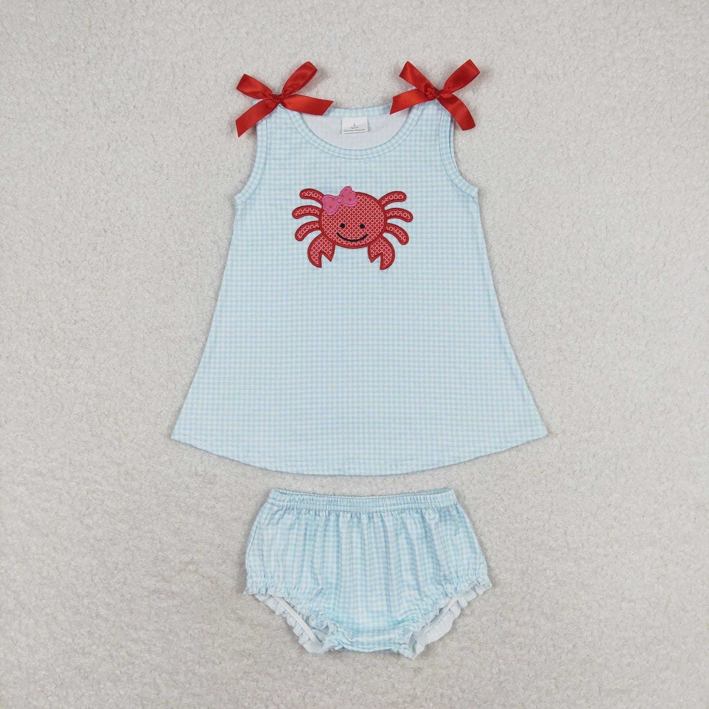 GBO0267 Girls crab Bummies Set Embroidery