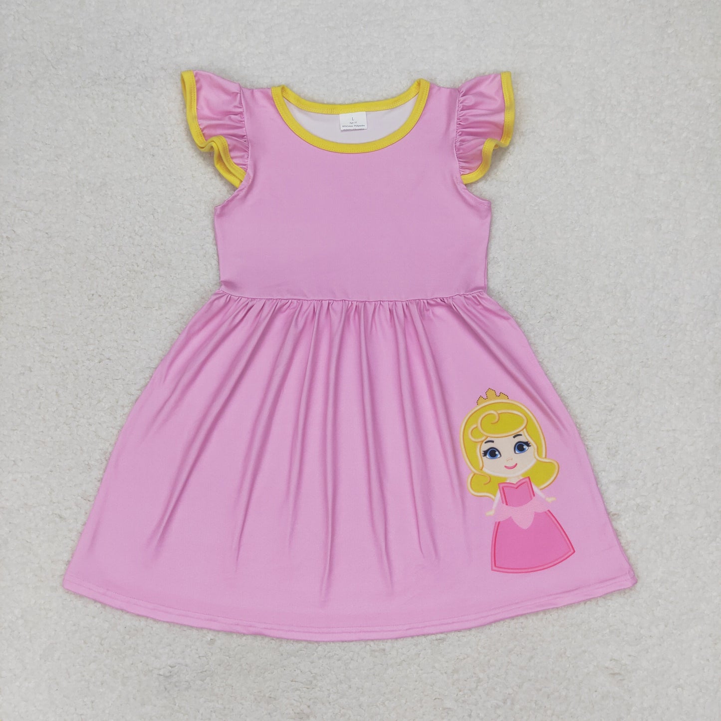 GSD1146 Flutter sleeves pink princess baby girls dresses