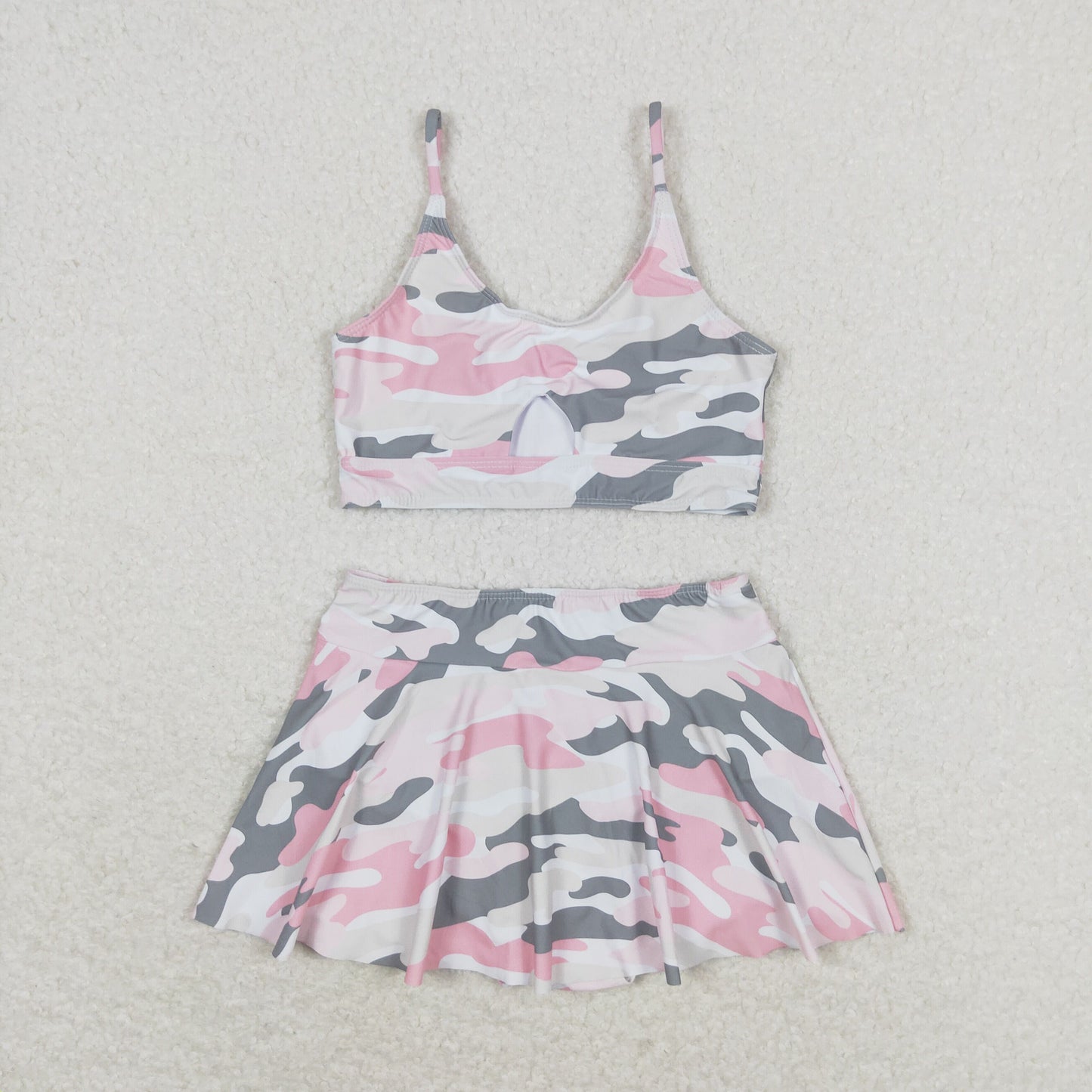 S0285 Girls camo Bathing Suit 2pcs