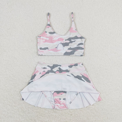 S0285 Girls camo Bathing Suit 2pcs