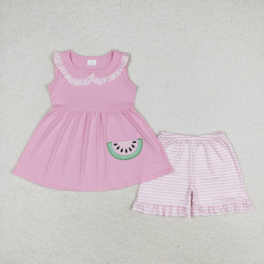 GSSO1055 Girls Watermelon Outfits Embroidery