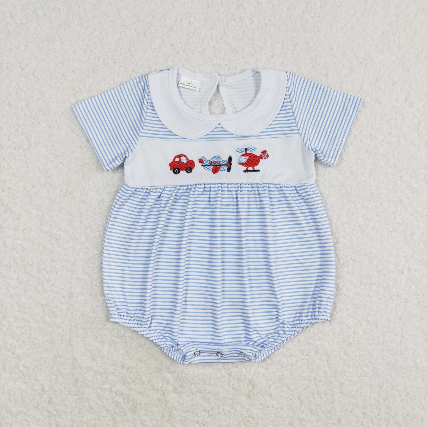 SR1152 Baby Boys Airplane Bubble Embroidery