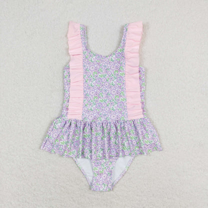 S0331 Girls Floral Bathing Suit 1pcs