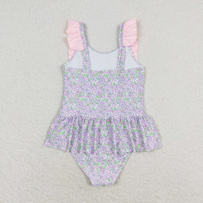 S0331 Girls Floral Bathing Suit 1pcs