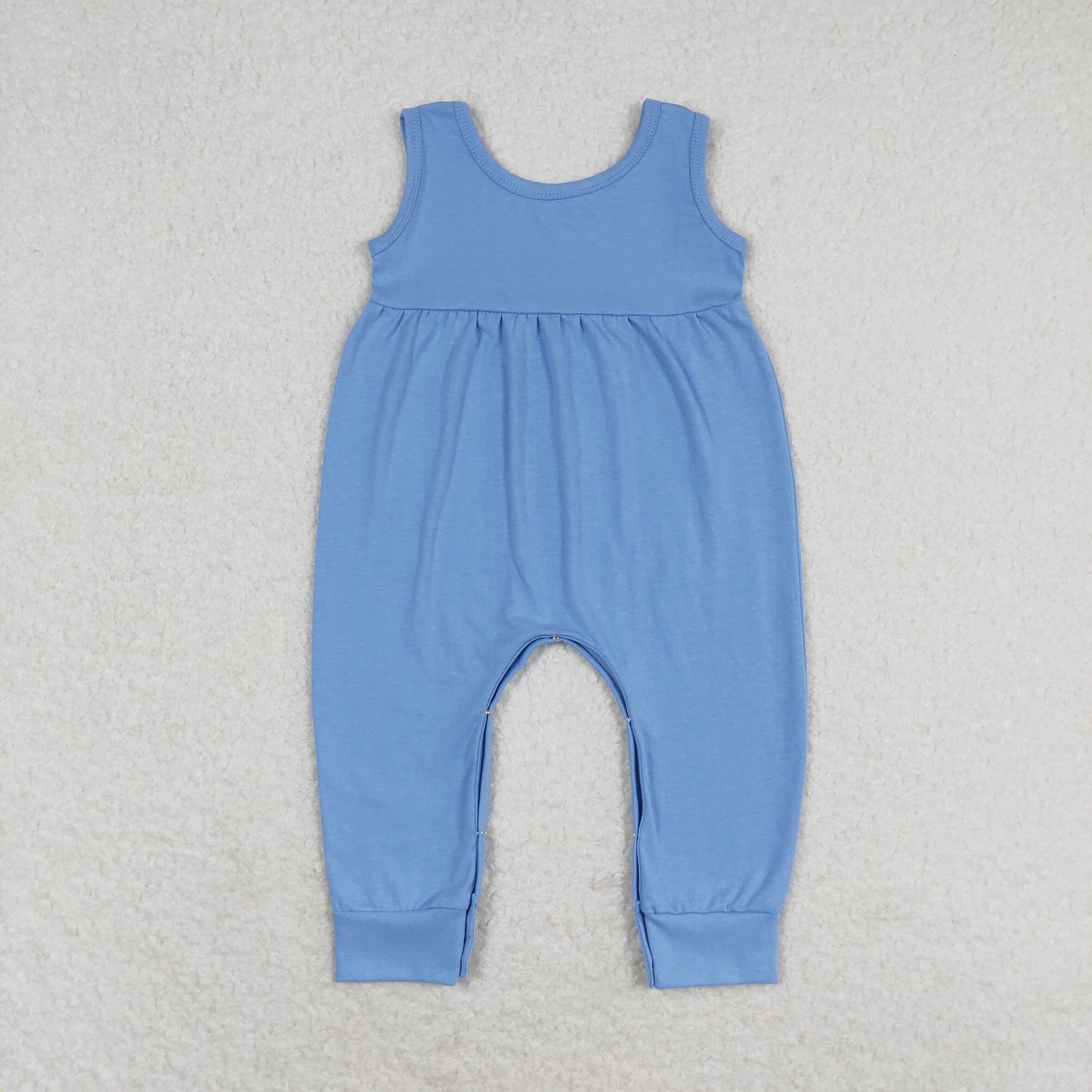 SR1448 Baby Girls Blue cotton rompers