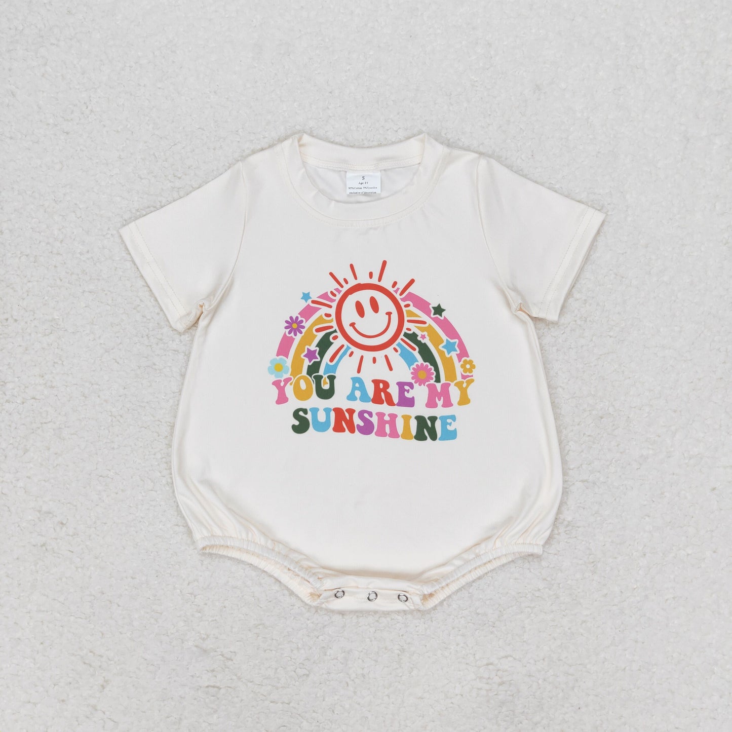 SR1499 You are my sunshine smile rainbow baby girls romper